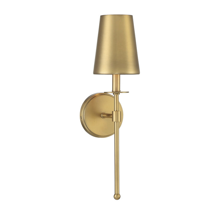Meridian M90084NB One Light Wall Sconce, Natural Brass