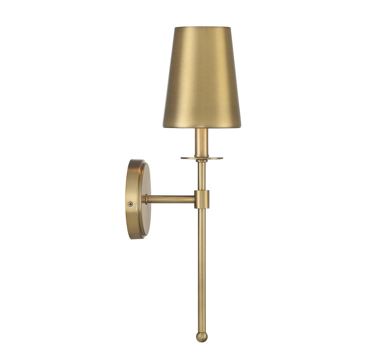 Meridian M90084NB One Light Wall Sconce, Natural Brass