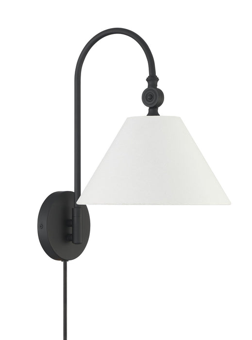 Meridian M90085MBK One Light Wall Sconce, Matte Black