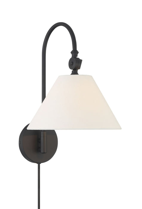 Meridian M90085MBK One Light Wall Sconce, Matte Black