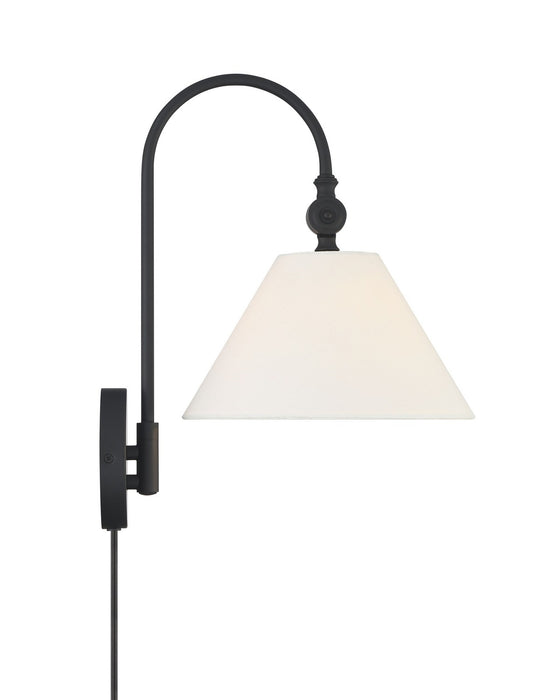 Meridian M90085MBK One Light Wall Sconce, Matte Black