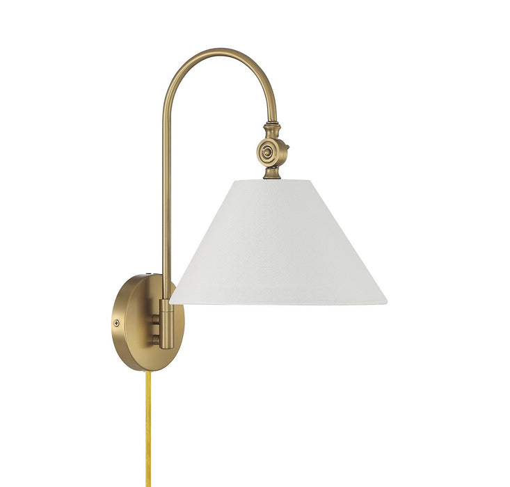 Meridian M90085NB One Light Wall Sconce, Natural Brass