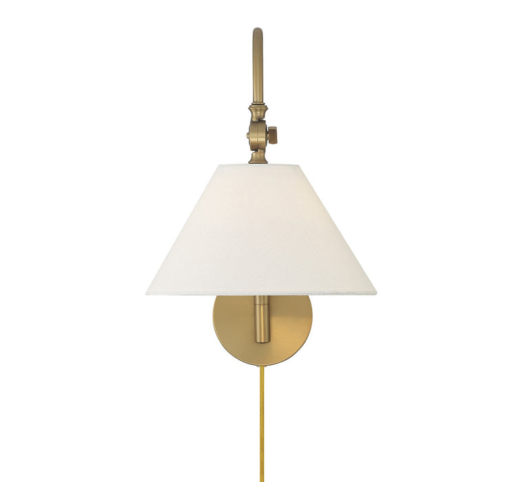 Meridian M90085NB One Light Wall Sconce, Natural Brass