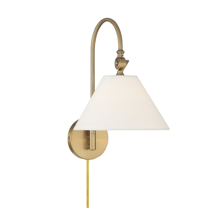 Meridian M90085NB One Light Wall Sconce, Natural Brass