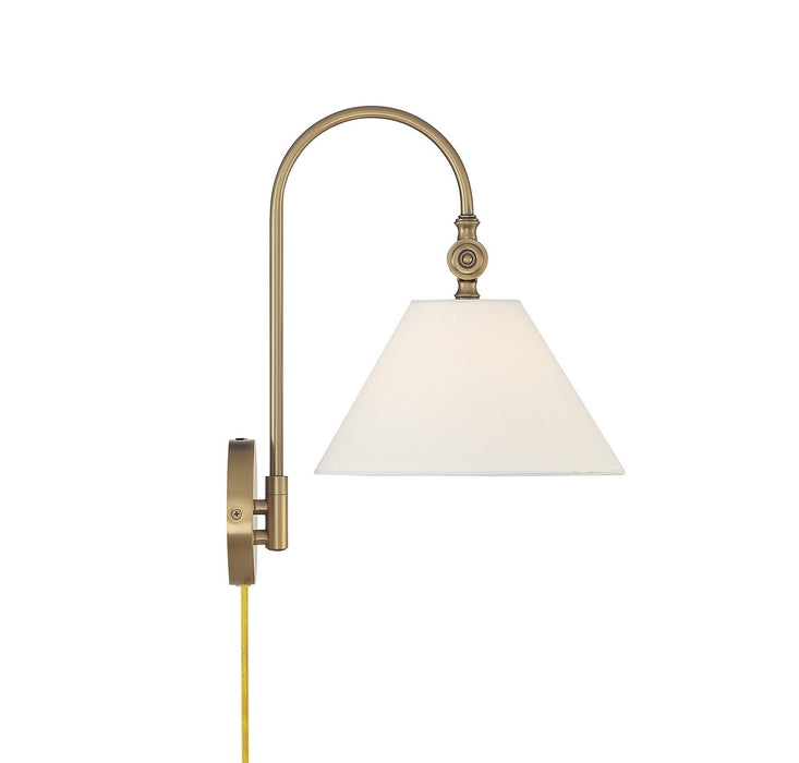 Meridian M90085NB One Light Wall Sconce, Natural Brass