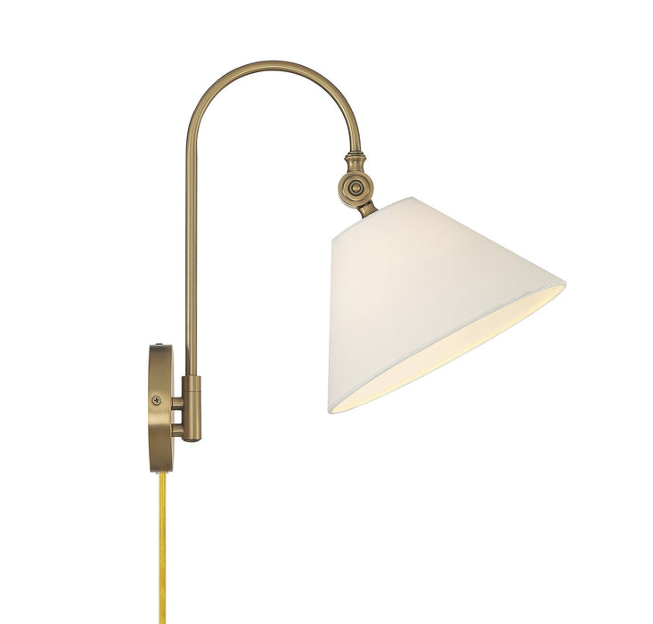 Meridian M90085NB One Light Wall Sconce, Natural Brass