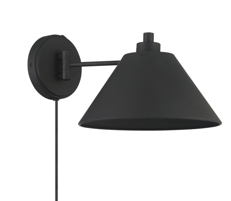 Meridian M90086MBK One Light Wall Sconce, Matte Black