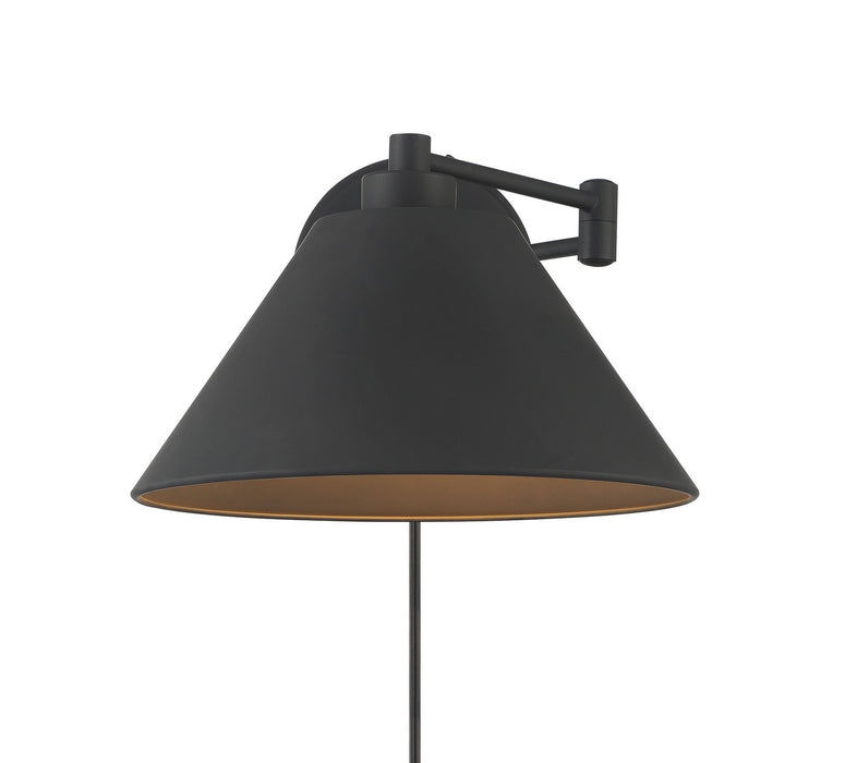 Meridian M90086MBK One Light Wall Sconce, Matte Black