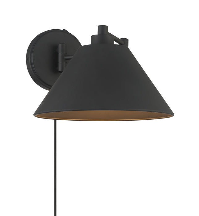 Meridian M90086MBK One Light Wall Sconce, Matte Black