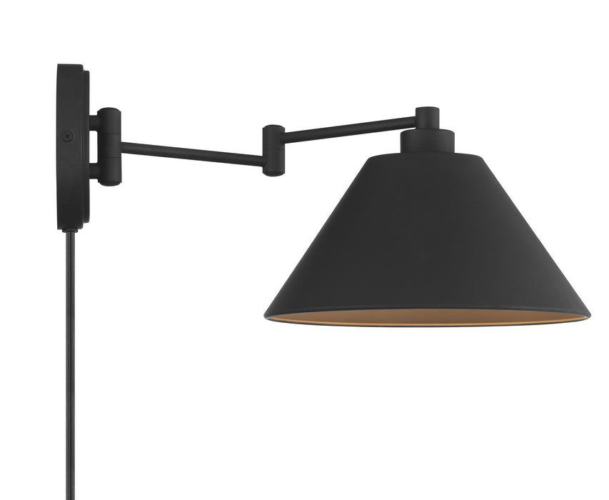 Meridian M90086MBK One Light Wall Sconce, Matte Black