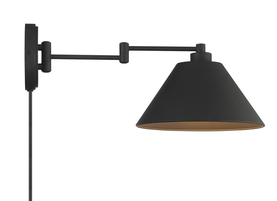 Meridian M90086MBK One Light Wall Sconce, Matte Black