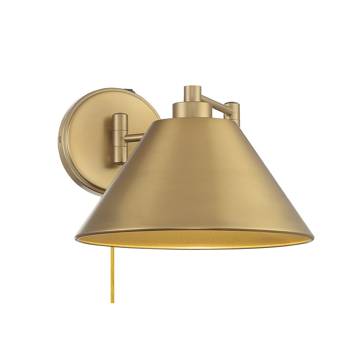 Meridian M90086NB One Light Wall Sconce, Natural Brass