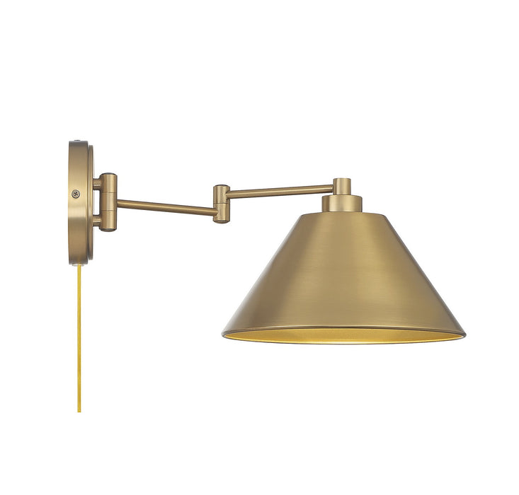 Meridian M90086NB One Light Wall Sconce, Natural Brass