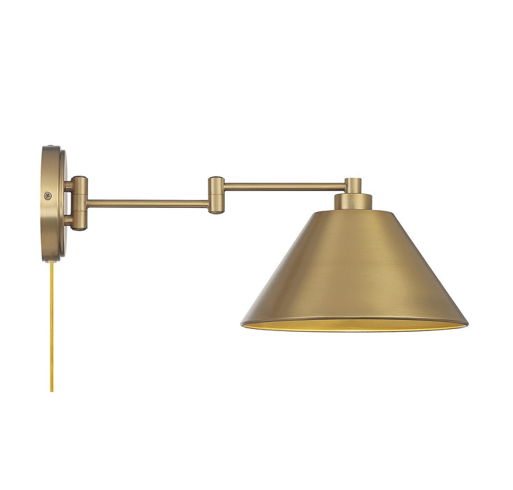 Meridian M90086NB One Light Wall Sconce, Natural Brass