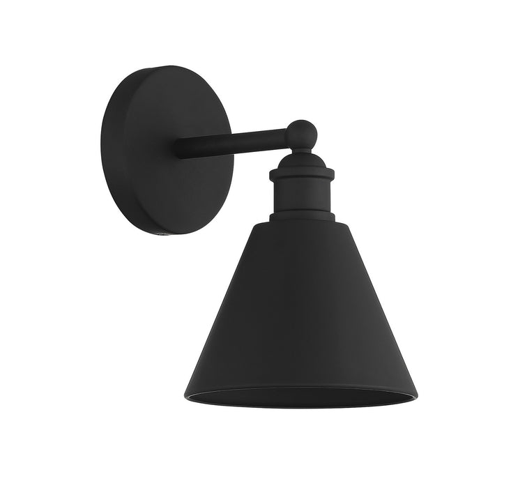 Meridian M90087MBK One Light Wall Sconce, Matte Black