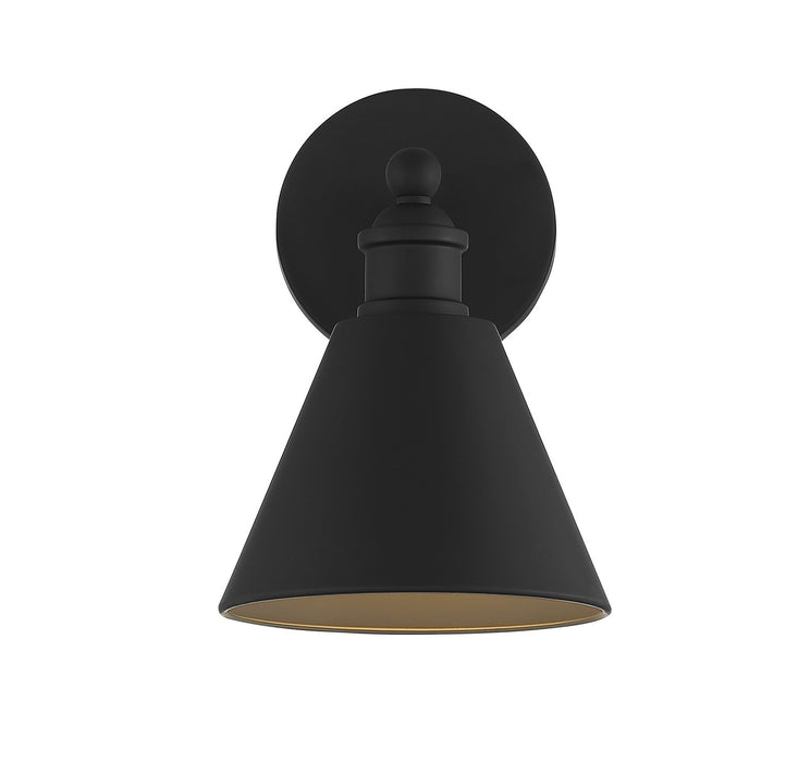 Meridian M90087MBK One Light Wall Sconce, Matte Black