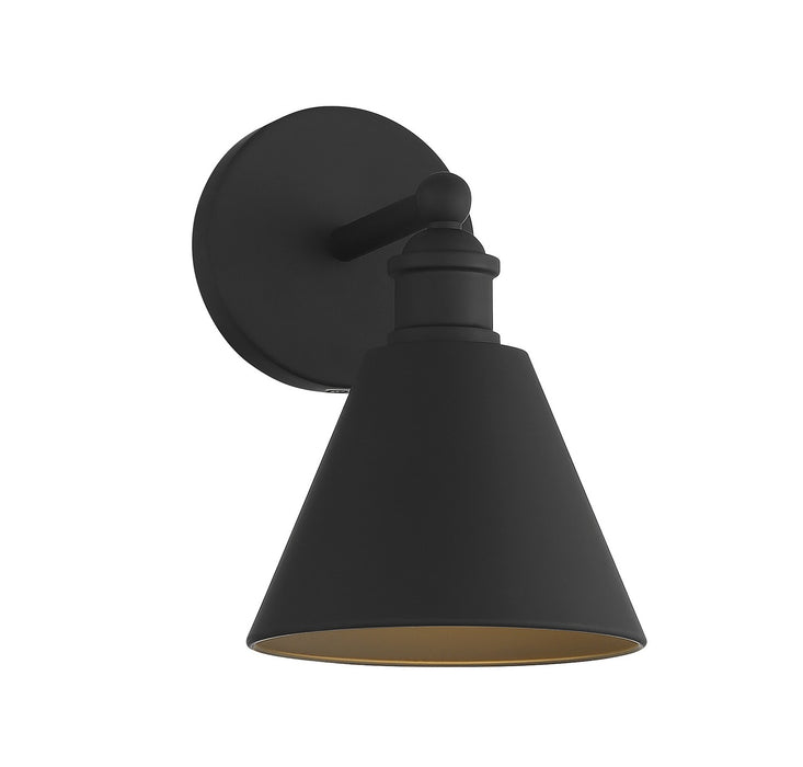 Meridian M90087MBK One Light Wall Sconce, Matte Black