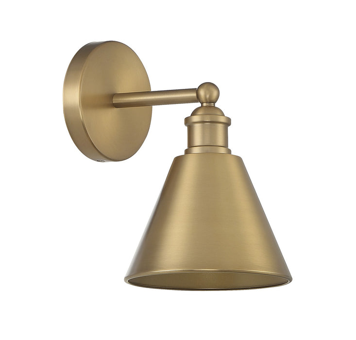 Meridian M90087NB One Light Wall Sconce, Natural Brass