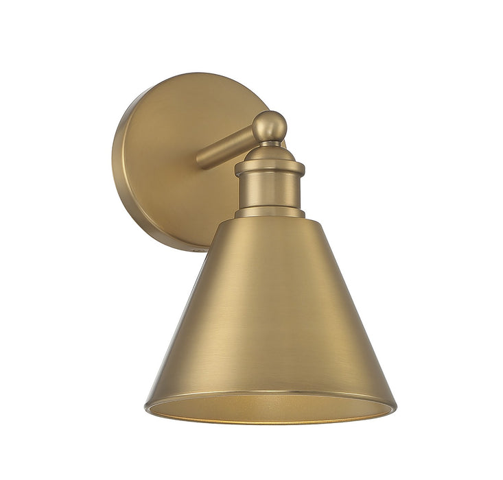 Meridian M90087NB One Light Wall Sconce, Natural Brass