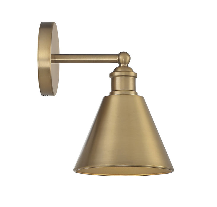 Meridian M90087NB One Light Wall Sconce, Natural Brass