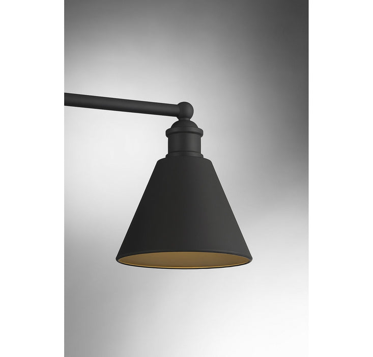 Meridian M80064MBK Three Light Bathroom Vanity Light, Matte Black