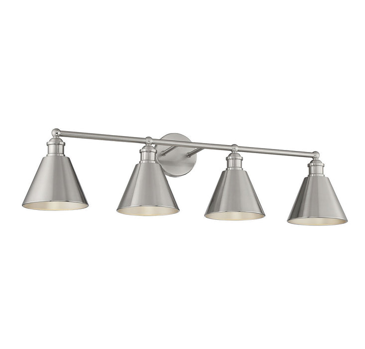 Meridian M80065BN Four Light Bathroom Vanity Light, Brushed Nickel