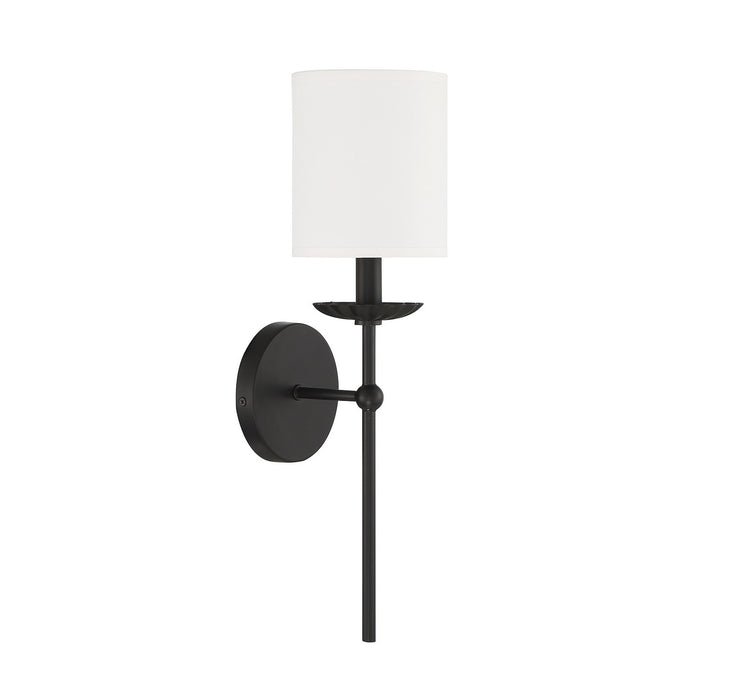 Meridian M90079MBK One Light Wall Sconce, Matte Black