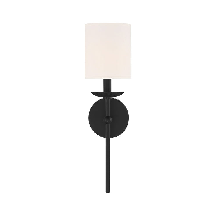 Meridian M90079MBK One Light Wall Sconce, Matte Black