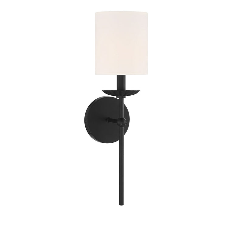 Meridian M90079MBK One Light Wall Sconce, Matte Black