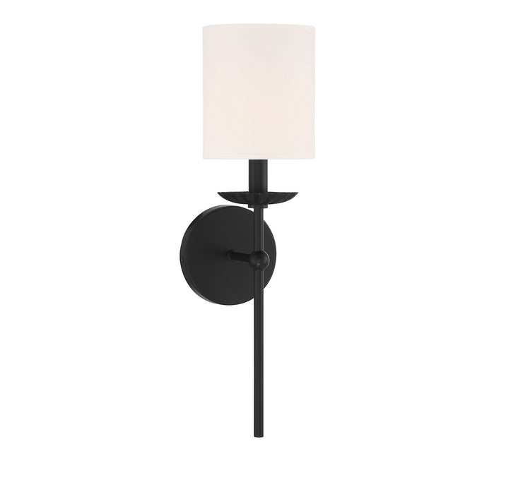 Meridian M90079MBK One Light Wall Sconce, Matte Black