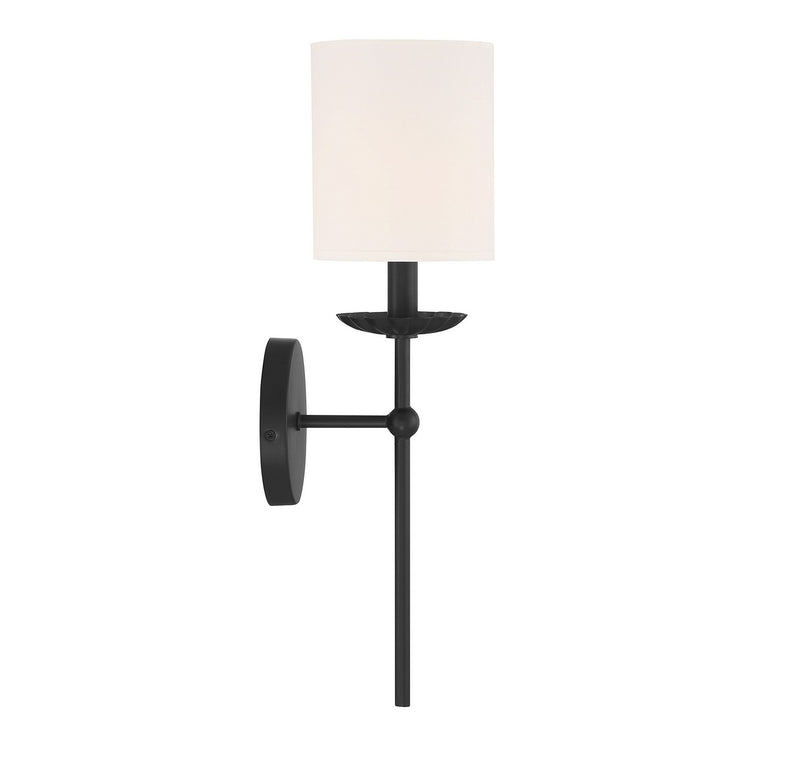 Meridian M90079MBK One Light Wall Sconce, Matte Black