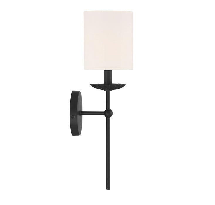 Meridian M90079MBK One Light Wall Sconce, Matte Black