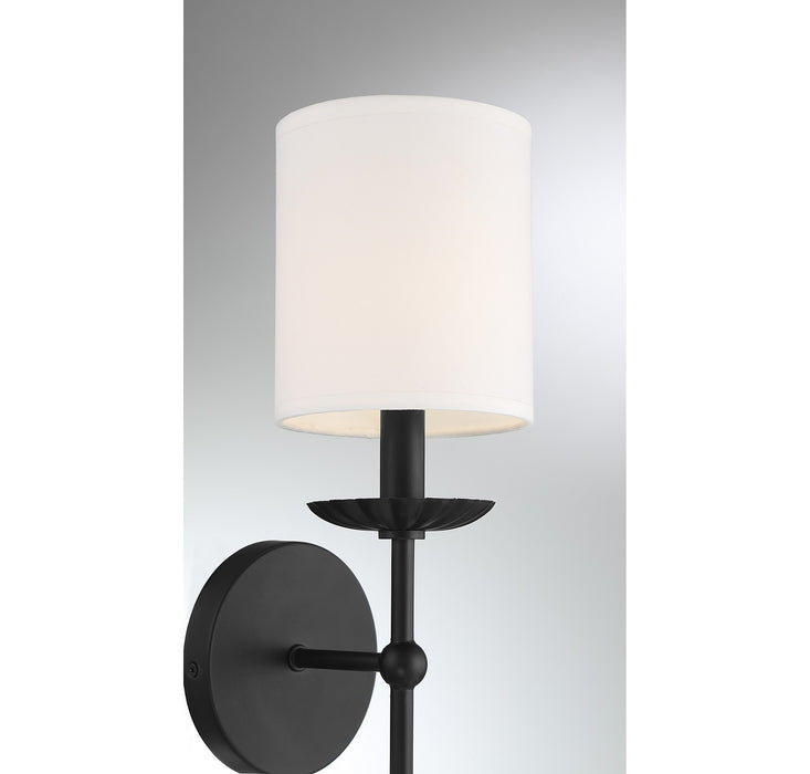 Meridian M90079MBK One Light Wall Sconce, Matte Black