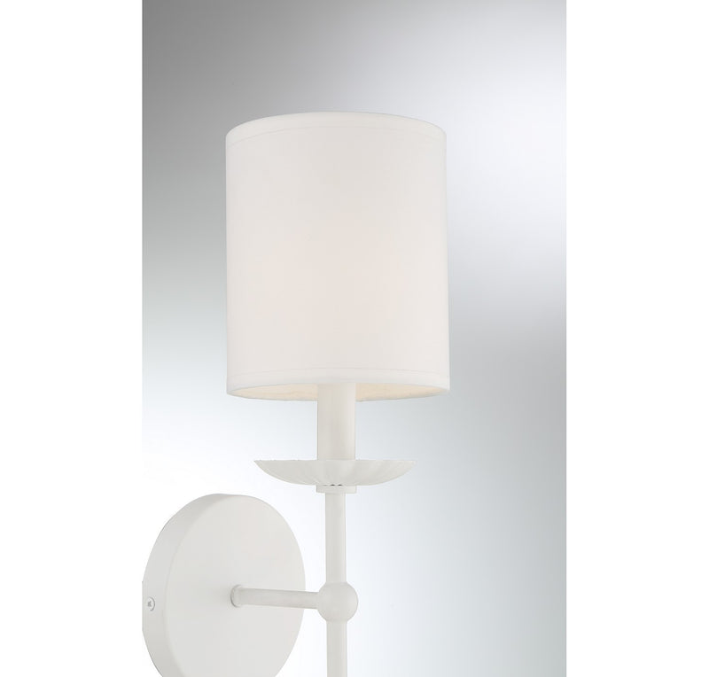 Meridian M90079WH One Light Wall Sconce, White