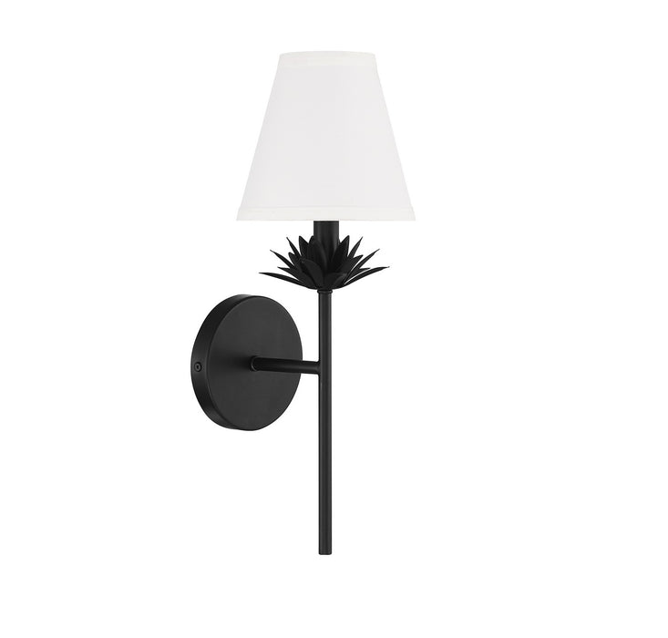 Meridian M90077MBK One Light Wall Sconce, Matte Black