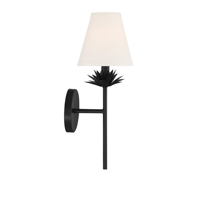 Meridian M90077MBK One Light Wall Sconce, Matte Black
