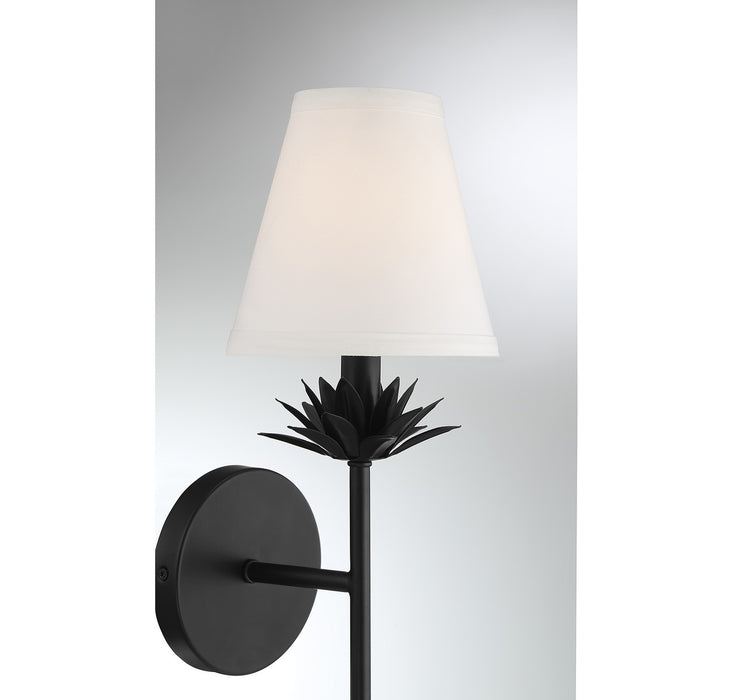 Meridian M90077MBK One Light Wall Sconce, Matte Black