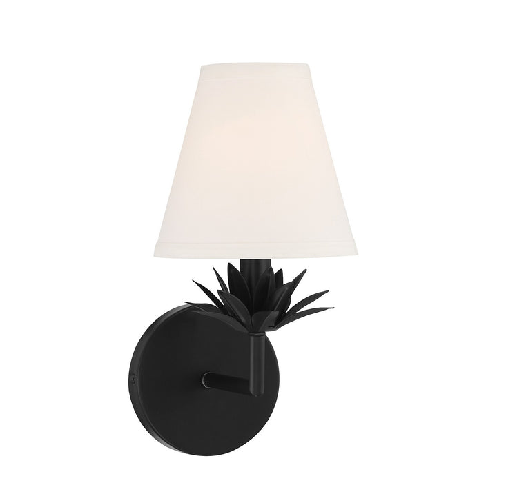 Meridian M90078MBK One Light Wall Sconce, Matte Black