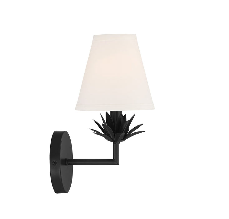 Meridian M90078MBK One Light Wall Sconce, Matte Black