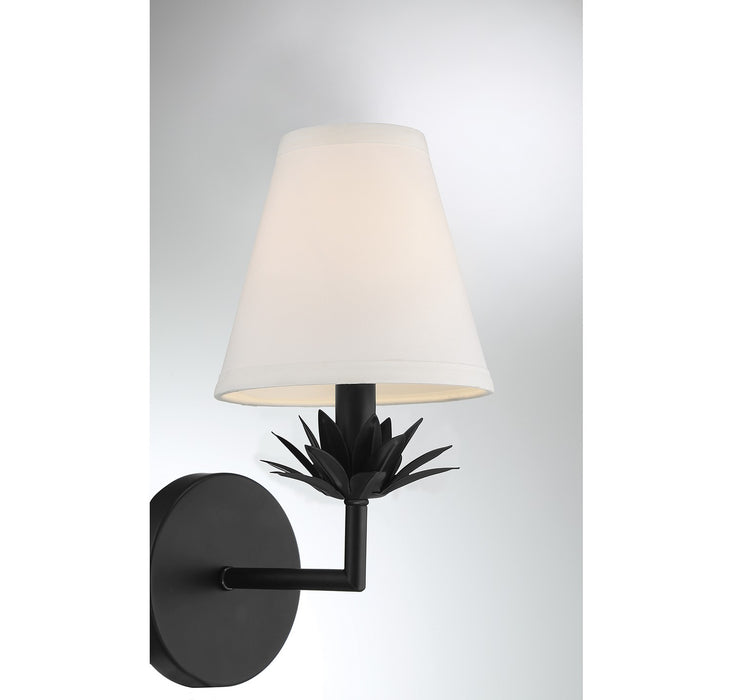 Meridian M90078MBK One Light Wall Sconce, Matte Black