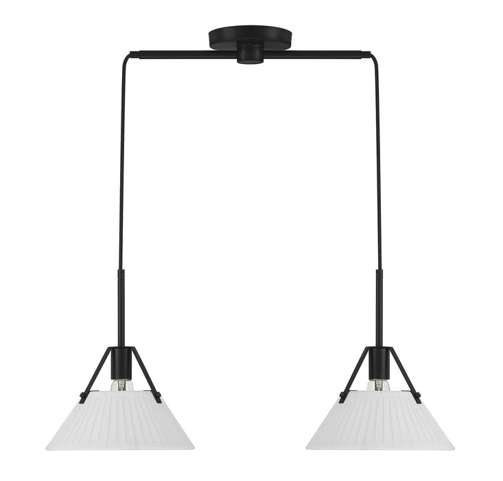 Meridian M100108MBK Two Light Linear Chandelier, Matte Black