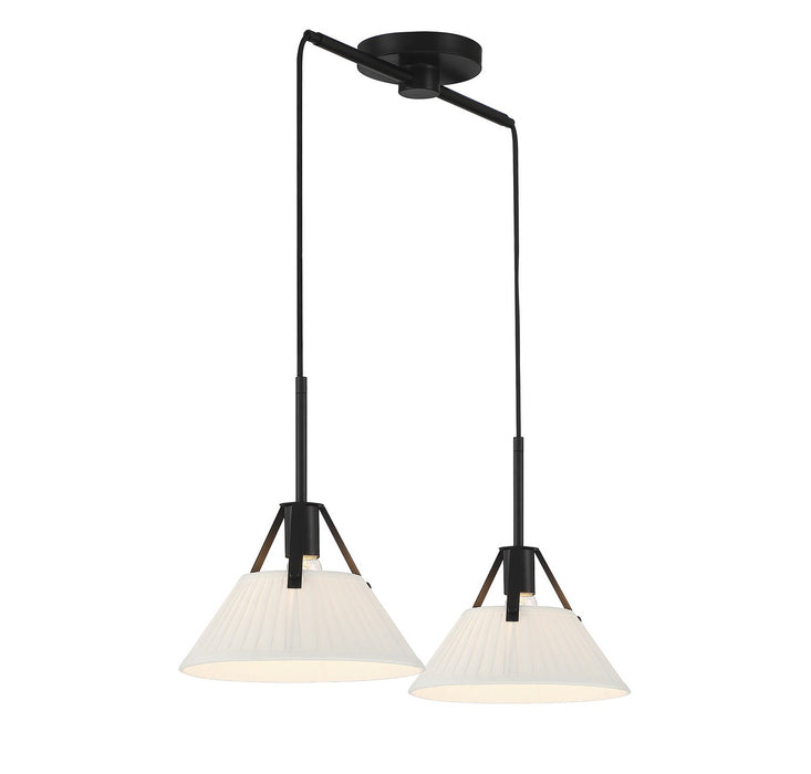 Meridian M100108MBK Two Light Linear Chandelier, Matte Black