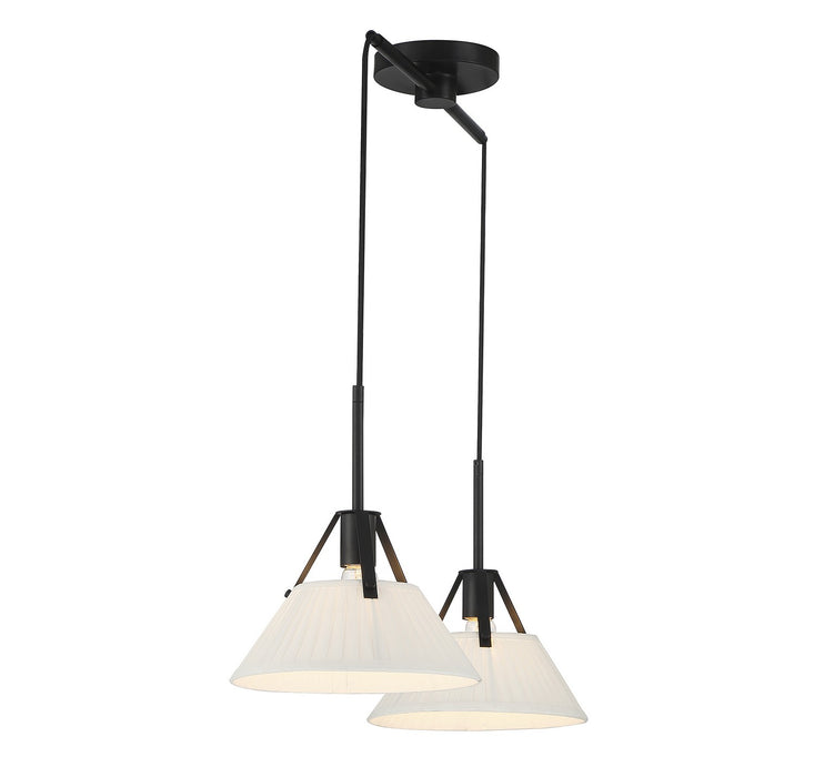 Meridian M100108MBK Two Light Linear Chandelier, Matte Black