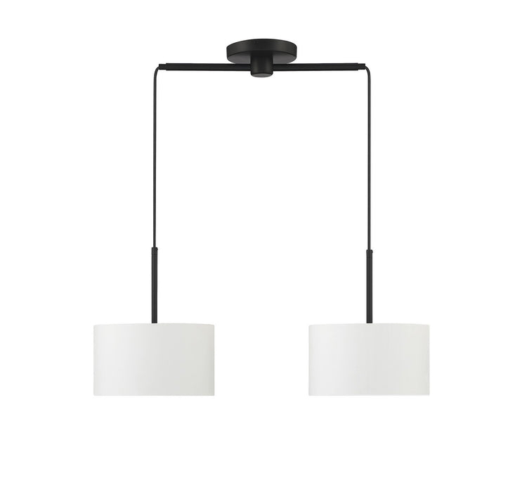 Meridian M100109MBK Two Light Linear Chandelier, Matte Black