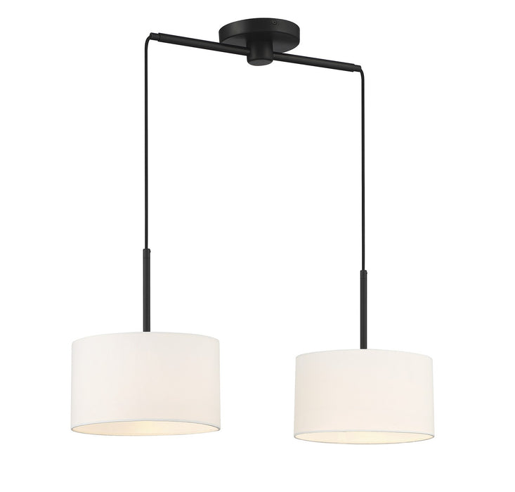 Meridian M100109MBK Two Light Linear Chandelier, Matte Black