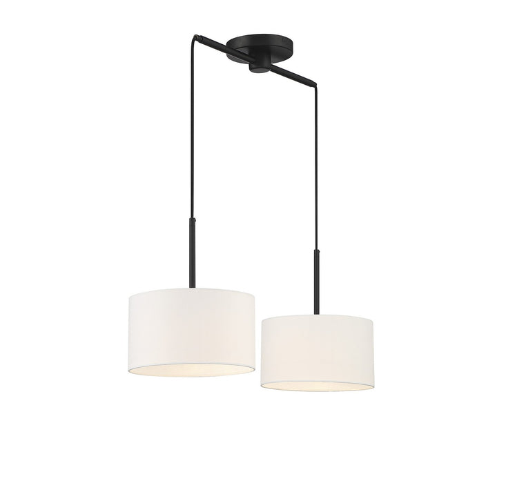 Meridian M100109MBK Two Light Linear Chandelier, Matte Black