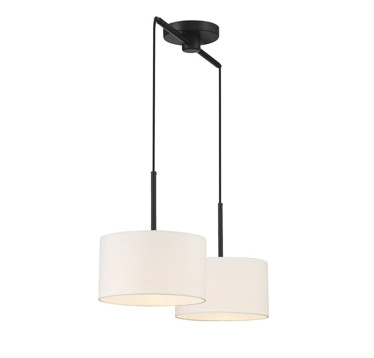 Meridian M100109MBK Two Light Linear Chandelier, Matte Black