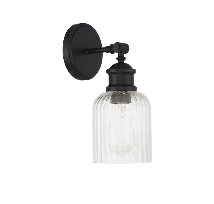 Meridian M90083MBK One Light Wall Sconce, Matte Black