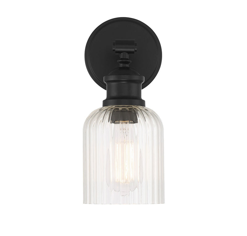 Meridian M90083MBK One Light Wall Sconce, Matte Black