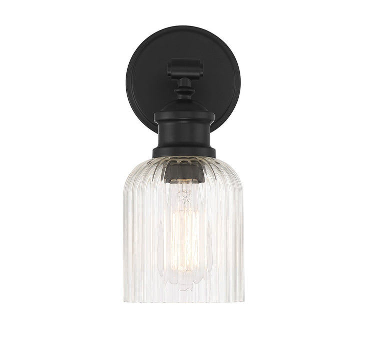 Meridian M90083MBK One Light Wall Sconce, Matte Black